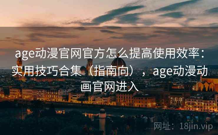 age动漫官网官方怎么提高使用效率：实用技巧合集（指南向），age动漫动画官网进入