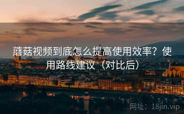 蘑菇视频到底怎么提高使用效率？使用路线建议（对比后）