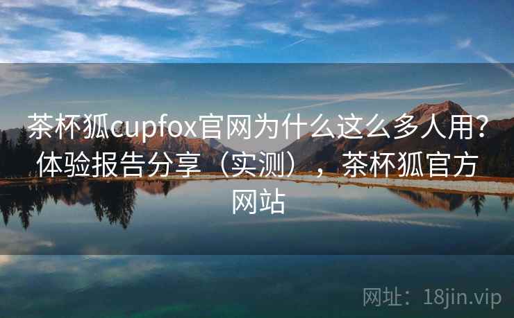 茶杯狐cupfox官网为什么这么多人用？体验报告分享（实测），茶杯狐官方网站